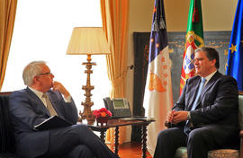 O presidente do Conselho de Administração da FLAD, em audiência, com o presidente do Governo Regi...