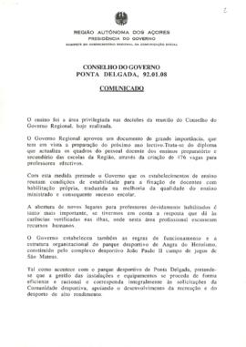 Comunicado do Conselho do Governo de 8 de janeiro de 1992