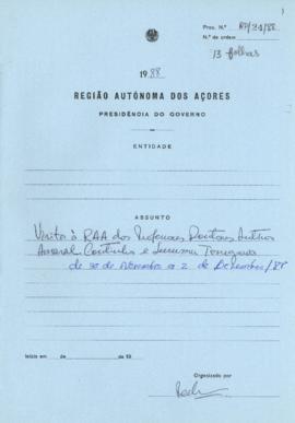 Visita aos Açores dos Professores Doutores António Amaral Coutinho e Susumu Tonegawa, de 23 a 26 ...