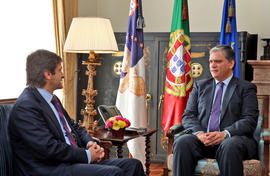 O Reitor da Universidade dos Açores, João Luís Gaspar, em audiência, com o presidente do Governo ...