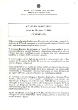 Comunicado do Conselho do Governo de 6 de outubro de 1993