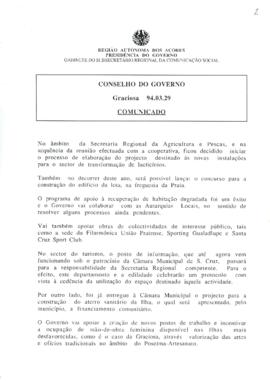 Comunicado do Conselho do Governo de 29 de março de 1994