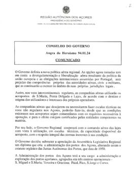 Comunicado do Conselho do Governo de 24 de janeiro de 1994
