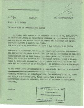 Retificação de notícia publicada anteriormente acerca do apoio da Secretaria Regional do Equipame...