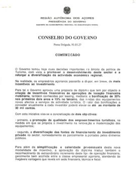 Comunicado do Conselho do Governo de 27 de março de 1991