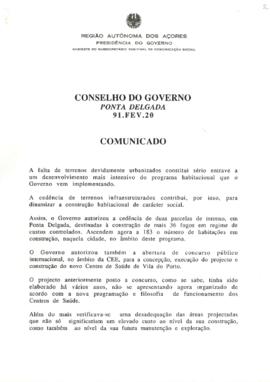 Comunicado do Conselho do Governo de 20 de fevereiro de 1991
