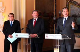 Declarações aos órgãos de Comunicação Social pelo presidente do Governo Regional após audiência, ...