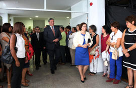 Chegada do Presidente do Governo Regional à cerimónia de inauguração, das obras de requalificação...
