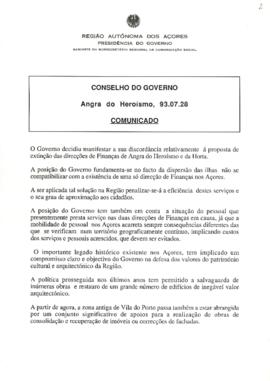 Comunicado do Conselho do Governo de 28 de julho de 1993