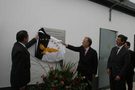 Descerramento da placa de inauguração do Parque Eólico de Boca da Vereda