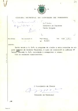 Programa da visita dos membros do Governo Regional ao Concelho de Nordeste