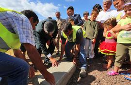 O Presidente do Governo Regional sela a Primeira Pedra fundamental da obra de construção, do Cent...