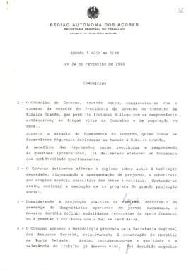 Comunicado do Conselho do Governo de 24 de fevereiro de 1988