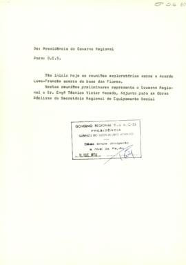 Comunicado acerca do inicio das reuniões exploratórias sobre o Acordo Luso-Francês acerca da Base...