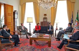 O presidente do Governo Regional em conjunto com o Vice-Presidente receberam, em audiência, a dir...