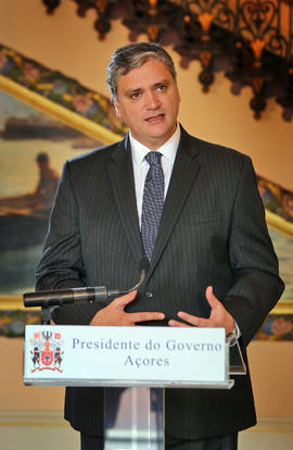 Declarações do  Presidente do Governo Regional aos meios de Comunicação Social, após audiência, c...