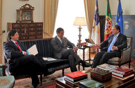Mário Fortuna, presidente da Câmara do Comércio e Indústria de Ponta Delgada, em audiência, com o...