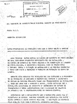 Comunicado acerca da criação de condições para que o navio Corvo volte a navegar