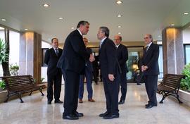 Chegada do Presidente do Governo Regional ao Hotel o Pestana Bahia Praia – Nature and Beach Resor...