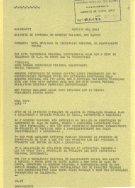 Nota oficiosa a cerca de expropriações na Ilha do Corvo