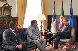 Gil Oliveira, presidente da Unileite em audiência, com o presidente do Governo Regional