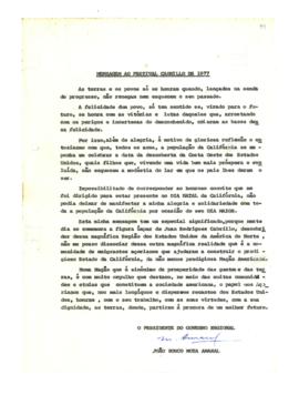 Mensagem ao Festival Cabrillo de 1977