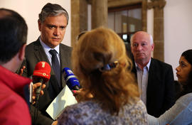 Declarações aos meios de Comunicação Social pelo presidente do Governo Regional após a reunião co...
