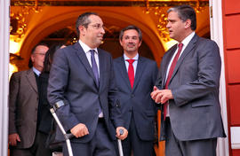 O presidente da Câmara Municipal, João Ponte, à saída do Palácio de Sant`Ana, após audiência, com...