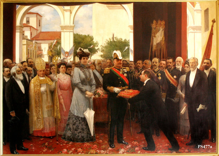 VISITA RÉGIA DE D. CARLOS I E D. AMÉLIA DE PORTUGAL AOS AÇORES EM 1901: ENTREGA AO REI DAS CHAVES DE OURO DE PONTA DELGADA