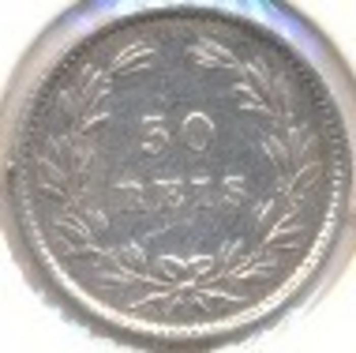 Moeda 50 Réis / ½ Tostão, D. Luís I
