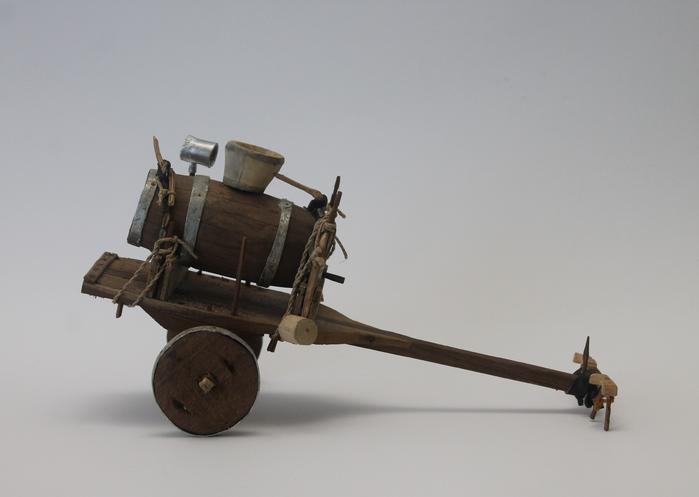Carro de bois com barril (miniatura) (MSM509)