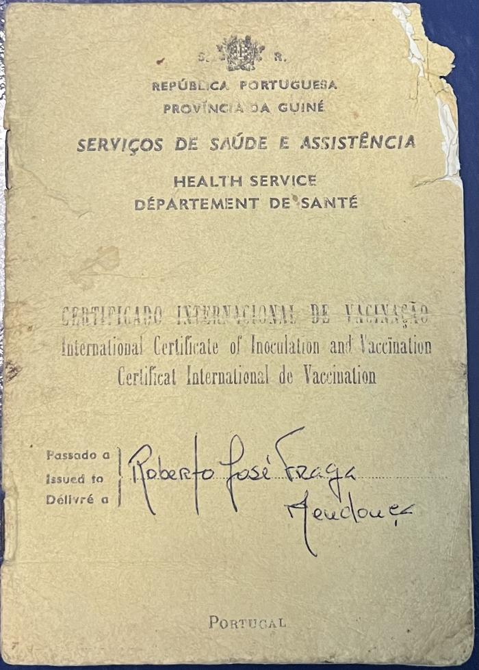 Certificado Internacional de Vacinação da República Portuguesa – Província da Guiné