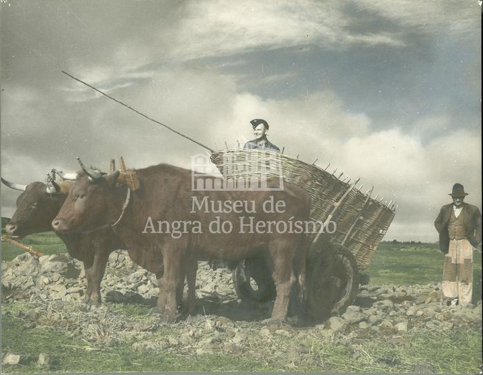 Militar inglês em carro de bois