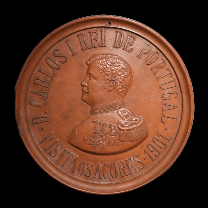 MEDALHÃO "D. CARLOS I REI DE PORTUGAL / VISITA OS AÇORES - 1901"