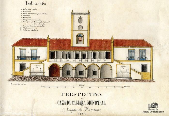 Prespectiva da Caza da Câmara Municipal, em Angra do Heroísmo 1847