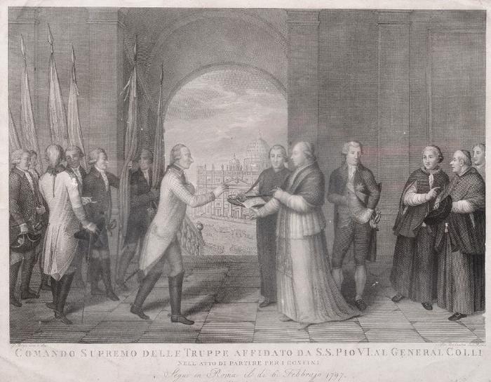 Comando supremo delle truppe affidata da S. S. Pio VI al general Colli nell´ atta di partire per i confini segui in Roma il di 6 febbrajo 1797