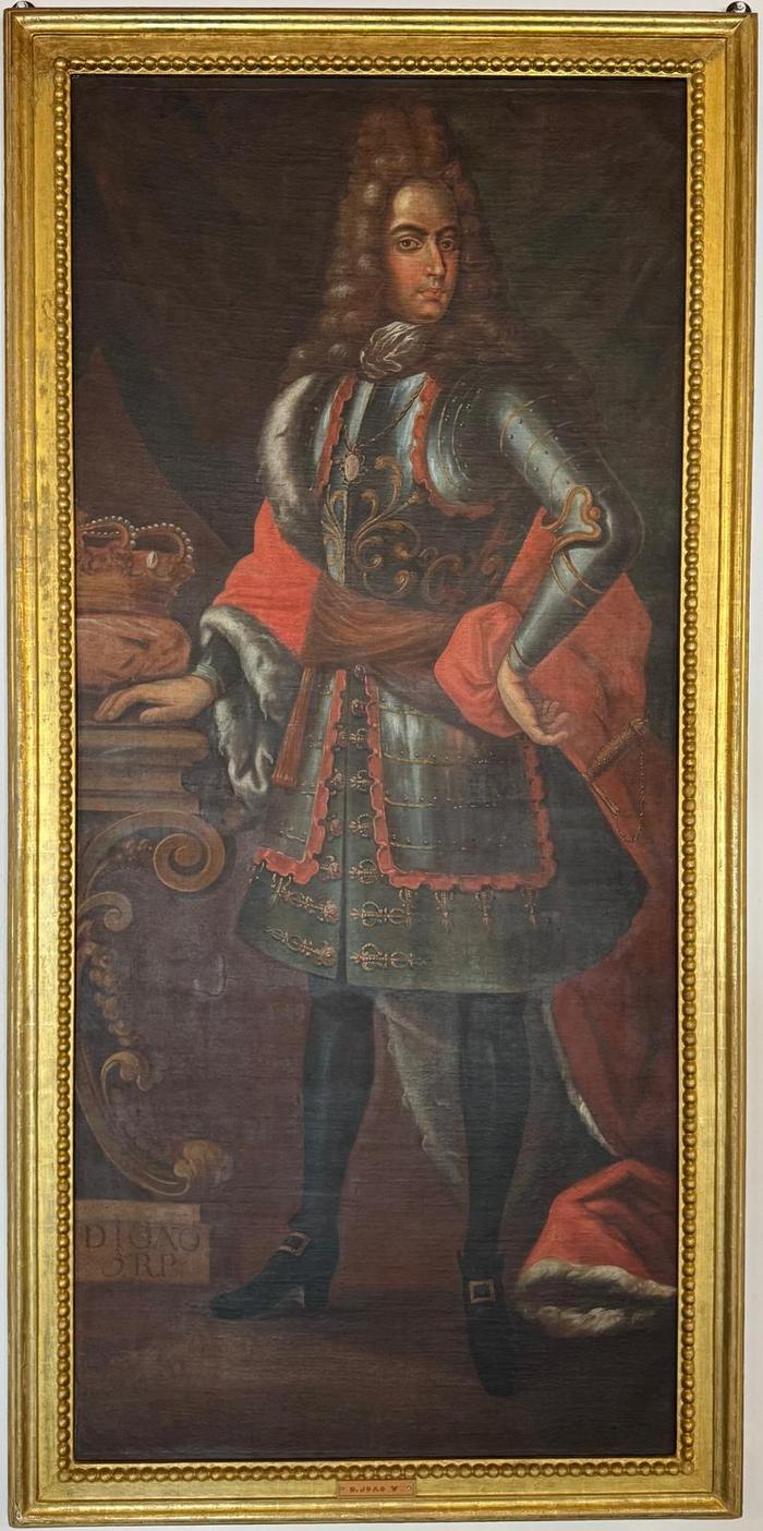 Retrato de D. João V. Pintura com moldura.