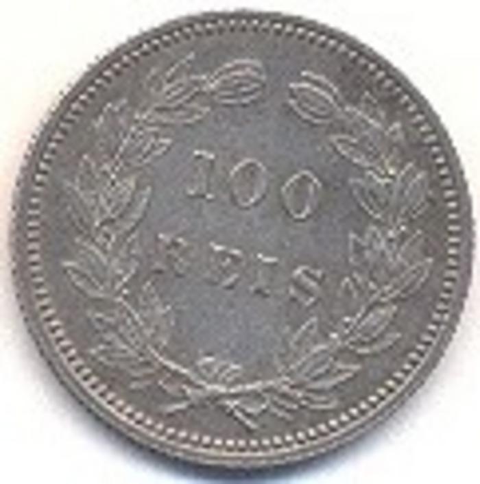 Moeda 100 Réis / Tostão, D. Carlos I 