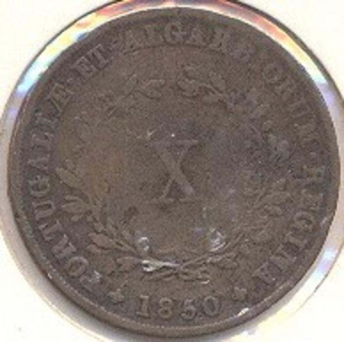 Moeda 10 Réis, D. Maria II
