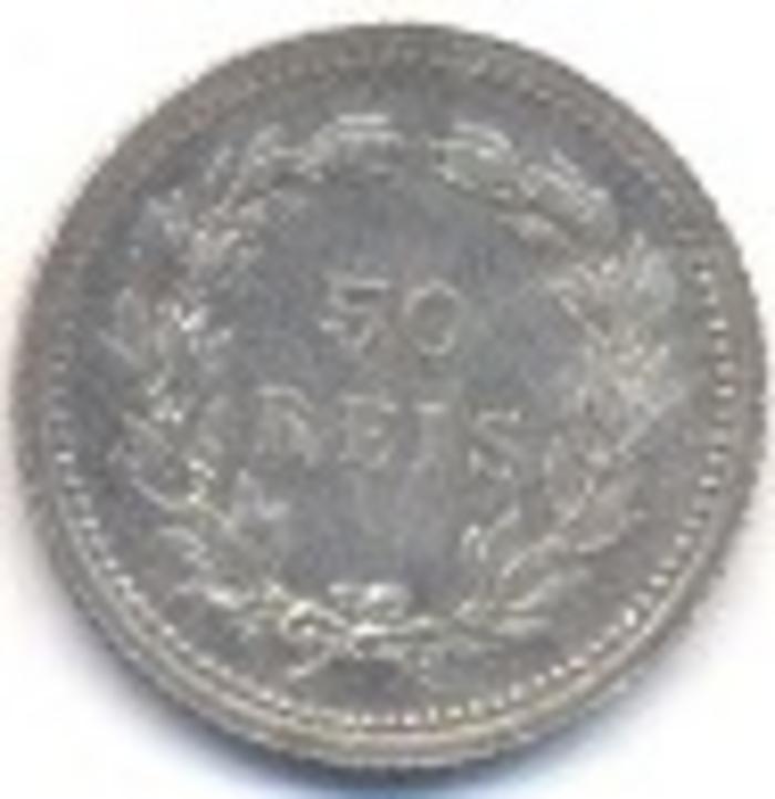 Moeda 50 Réis / ½ Tostão, D. Carlos I 