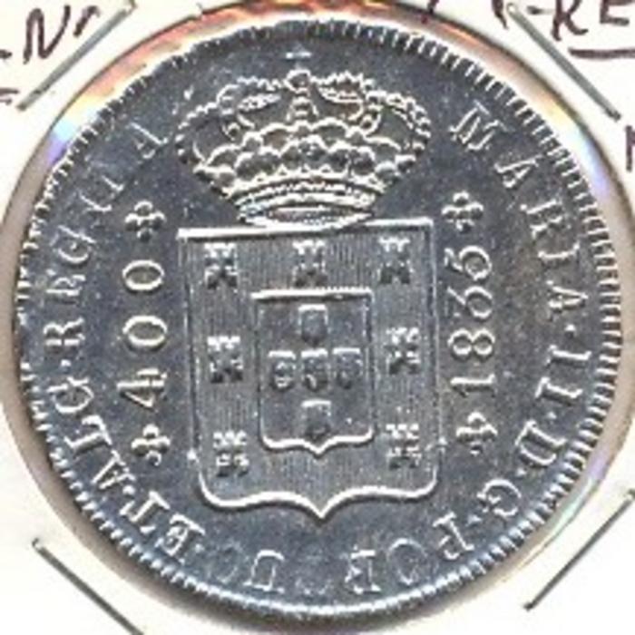 Moeda 400 Réis – Cruzado Novo, D. Maria II