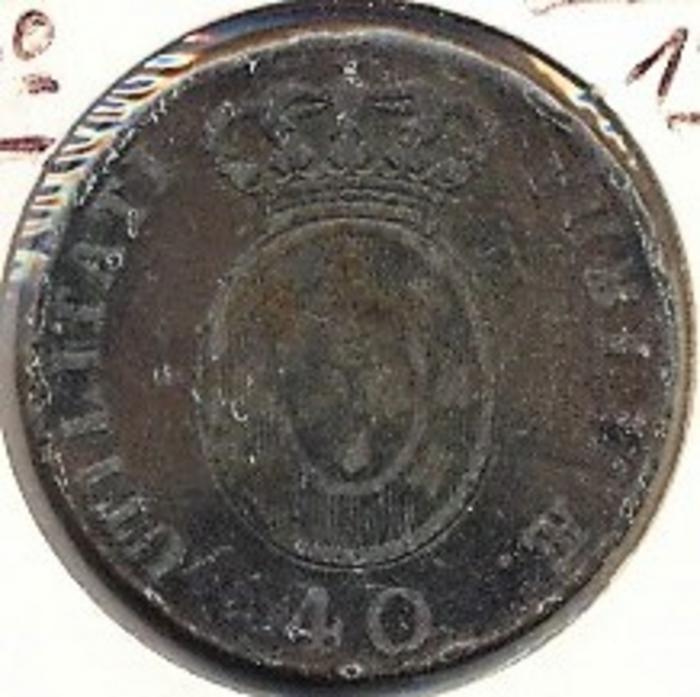 Moeda 40 Réis / 1 Pataco, D. Pedro IV
