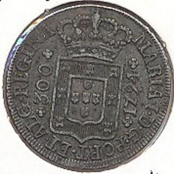 Moeda 300 Réis / 3 Tostões - Açores, D. Maria I