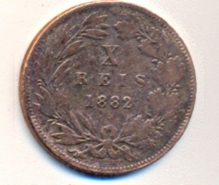 Moeda 10 Réis, D. Luís I