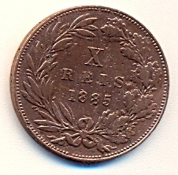 Moeda 10 Réis, D. Luís I 