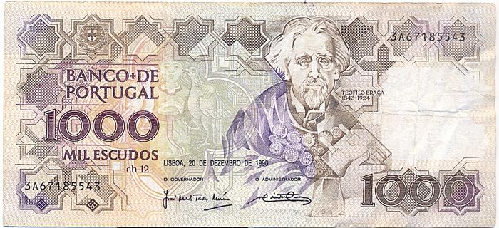 Nota de 1000 Escudos, Republica 